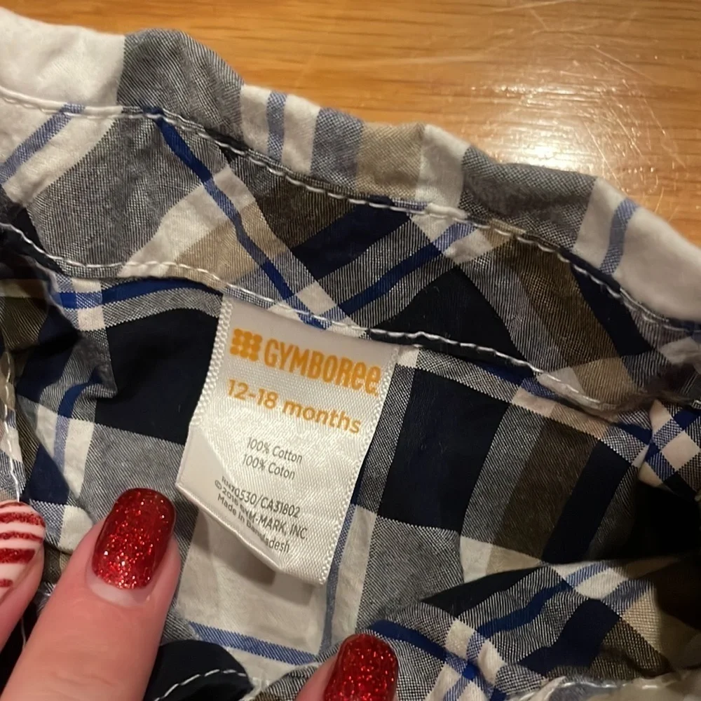 Good GYMBOREE 12-18 m Plaid Top in Good Condition